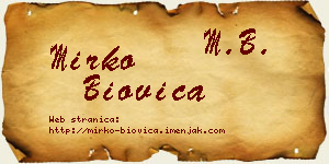 Mirko Biovica vizit kartica